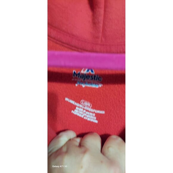 Majestic Fun Fashion Kansas City Chiefs Hoodie Size L Women NFL Red Mahomes - Picture 6 of 9